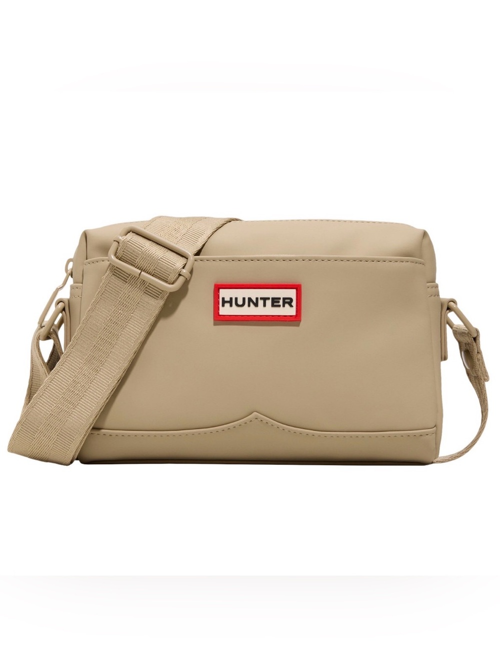 Hunter Crossbody Bag Beige Messenger Water-Resistant Adjustable Strap NWT